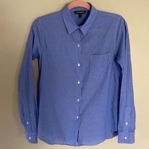 Express Blue & White Striped Button-Up Shirt - XS